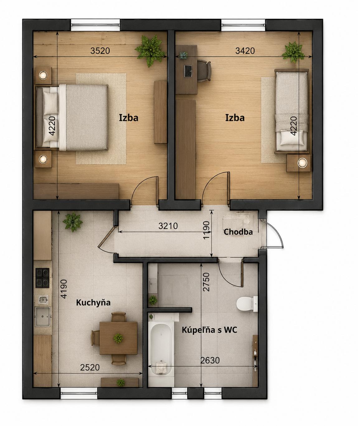 TOP lokalita pri námestí | 2-izbový byt 56,5 m² | Kompletná rekonštrukcia | Zariadený - fotografia 8