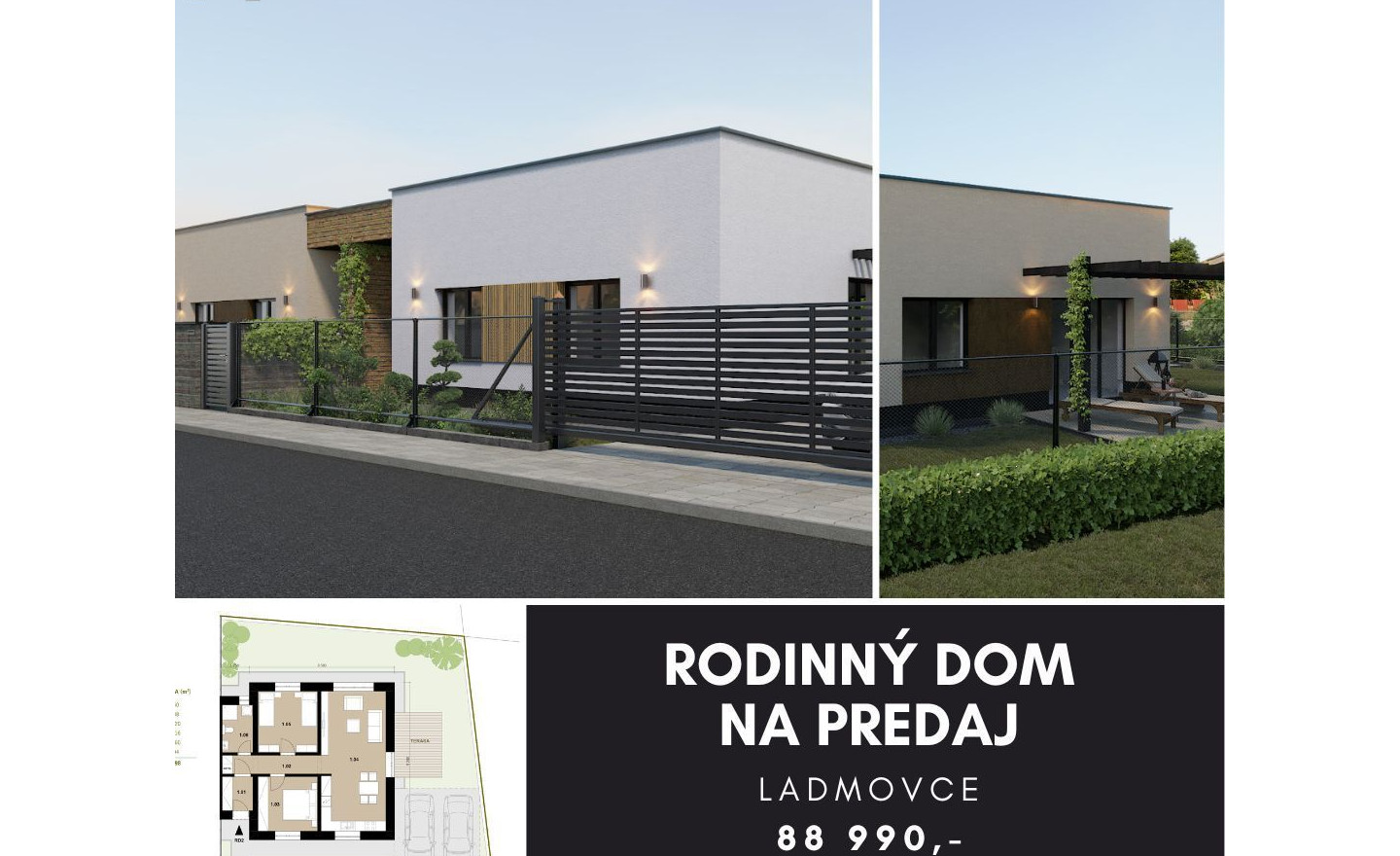 Novostavba moderného bungalovu, Ladmovce (okres Trebišov) - fotografia 1