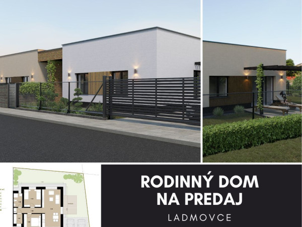 Novostavba moderného bungalovu, Ladmovce (okres Trebišov)