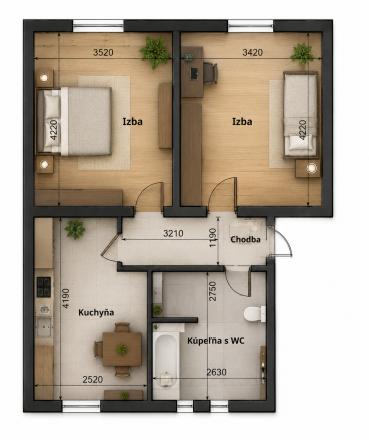 TOP lokalita pri námestí | 2-izbový byt 56,5 m² | Kompletná rekonštrukcia | Zariadený - fotografia 8